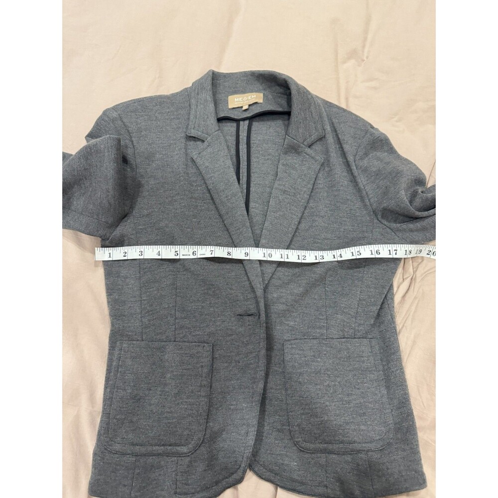 ME+EM Womens 14 Gray Single Button 100% Wool Comfortable Luxury Blazer Jacket - Picture 9 of 9